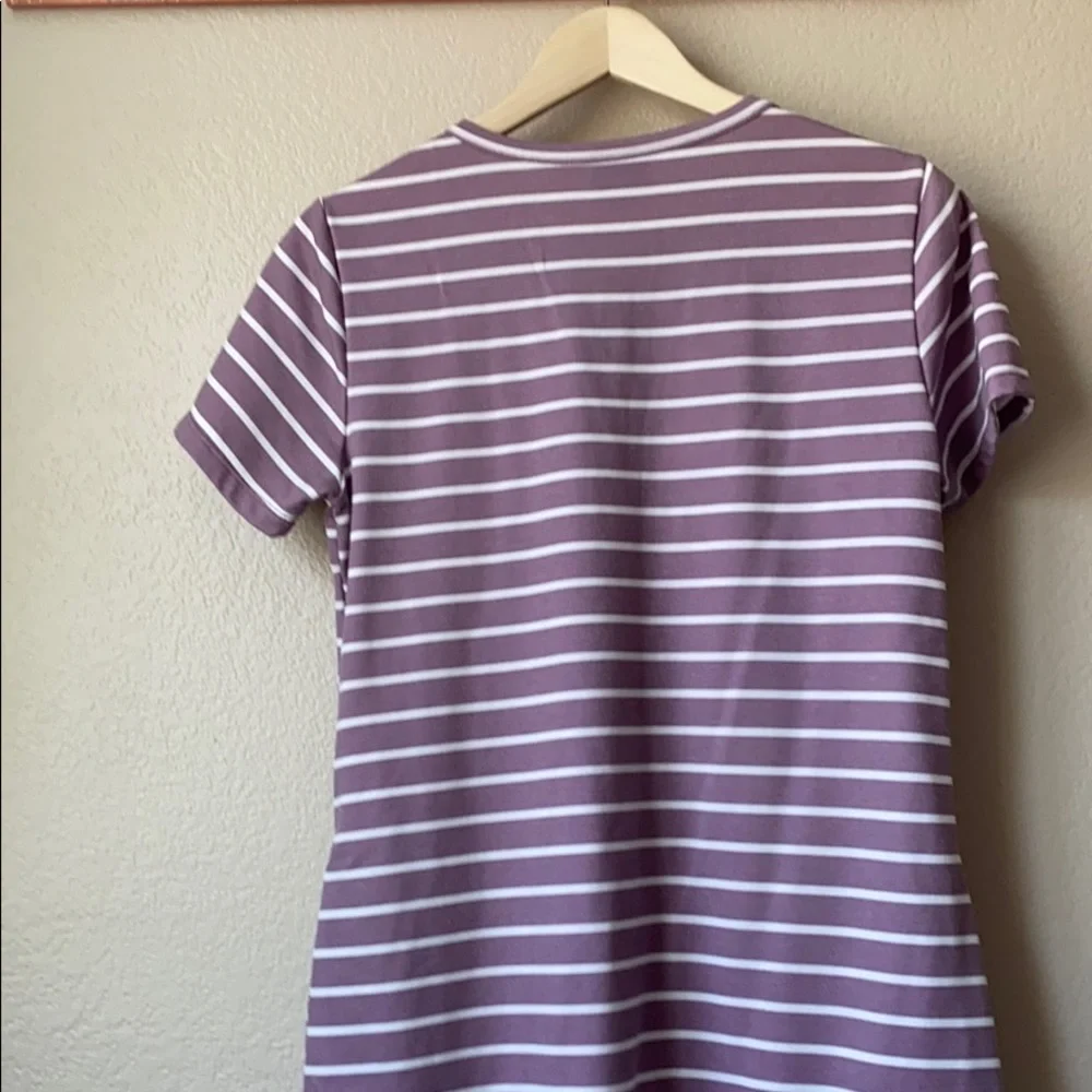 32 Degrees Tee Shirt Dress Striped Purple and White size Medium - Picture 7 of 9